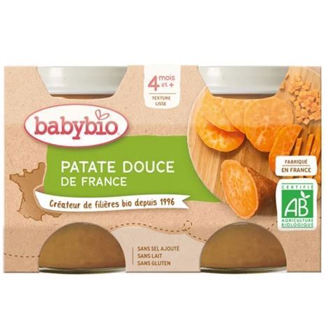 Petit Pot Bébé Patate douce Bio BABYBIO 2x130g Dès 4 mois