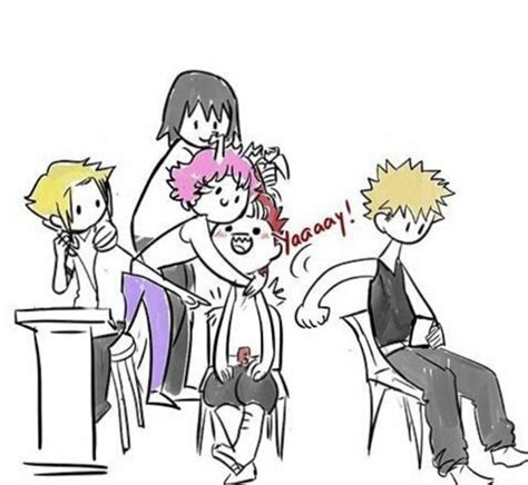 Bakugou Katsuki And Kirishima Eijirou And Ashido Mina And Kaminari Denki