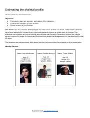 Estimating Age Sex And Ancestry Of Skeletons In Forensics Course Hero