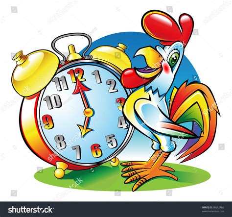 Rooster Wake-Up Stock Vector Illustration 68652166 : Shutterstock