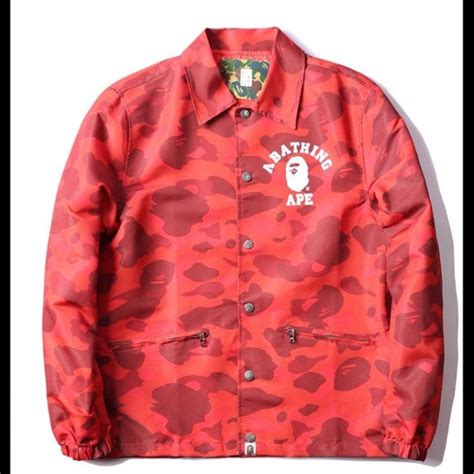 Bape Jackets And Coats Red Camo Bape Jacket Poshmark