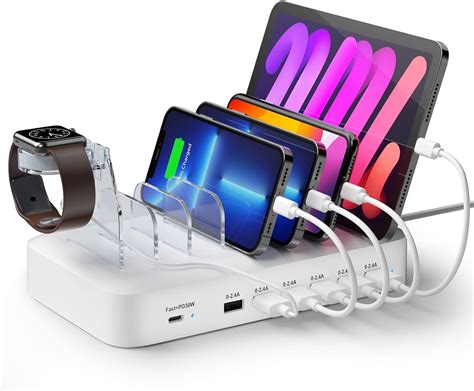 Alxum Station De Charge USB Avec 7 Ports PD Ports 30W Chargeur Multiple