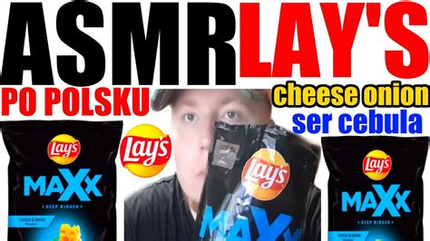 asmr po polsku chipsy lays ser cebula dźwięki jedzenia asmr lays chips