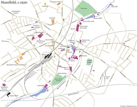 The Nottinghamshire Heritage Gateway > Places > Worksop > Map of Mansfield, c.1920