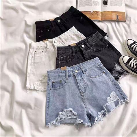 Jual Beevalue Celana Pendek Jeans Wanita Hw Ripped Ripped Hotpants