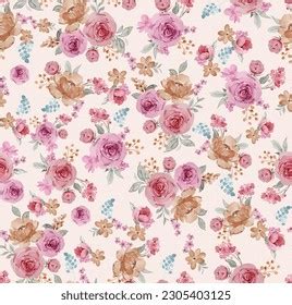 Seamless Floral Allover Pattern Digital Print Stock Illustration 2305403125 | Shutterstock