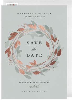 Classic Romantic Save The Dates Glitter Wreath Blue Wedding