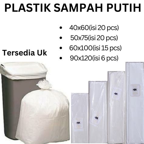 Jual Plastik Sampah Putih Uk X Kantong Sampah Putih Trashbag