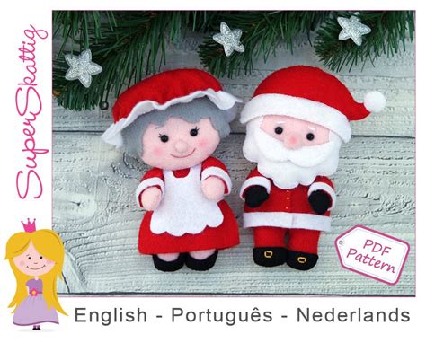 Pdf Patroon Kerstman En Kerstvrouw Vilt Patroon Kerst Door Etsy