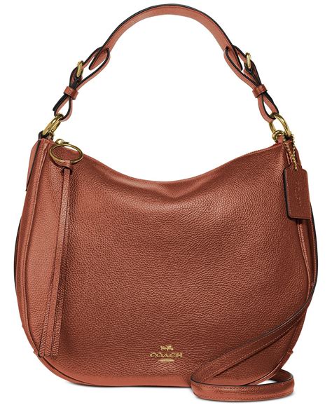 Coach Sutton Hobo In Polished Pebble Leather Macys Leather