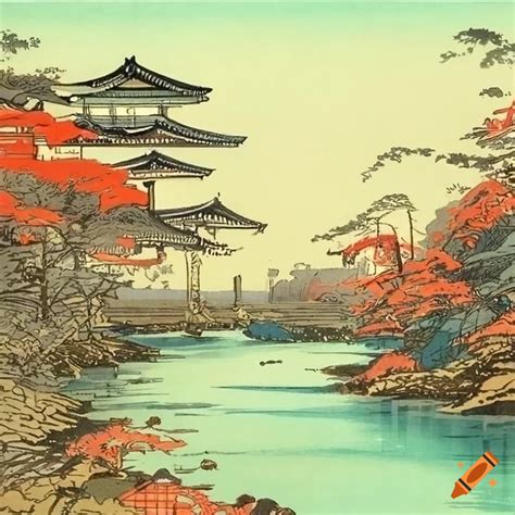 Japanese Ukiyo E Style Swamp Landscape On Craiyon