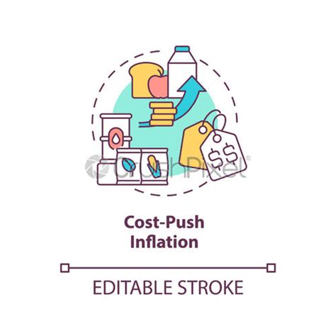 Cost Push Inflation Blue Gradient Concept Icon Stock Vector 5253952