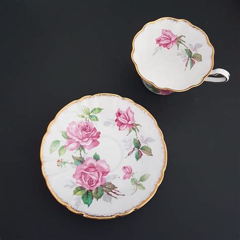 Tea Cup And Saucer Vintage Royal Stafford BERKELEY ROSE Pink Roses