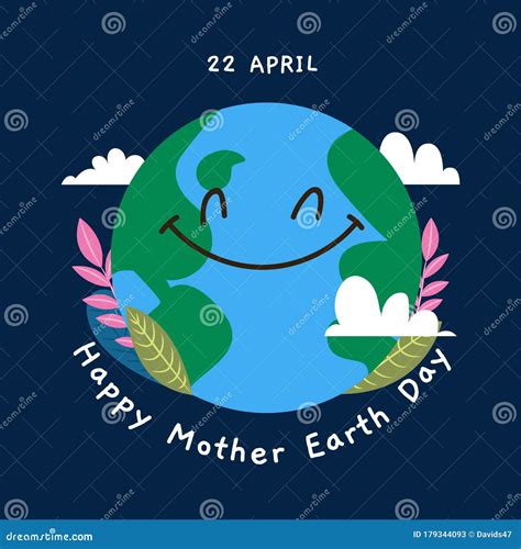 Happy Mother Earth Day Card Stock Vector Illustration Of