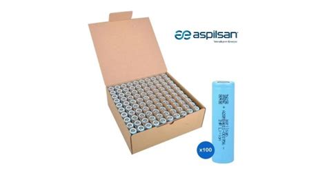 100 Adet Aspilsan INR18650A28 3 7V 2900mAh 25A Discharge Şarjlı Li ion Pil