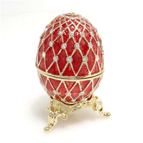 Faberge Eggs Diamond Magic Red Faberge Egg Made Of Swarovski Crystals