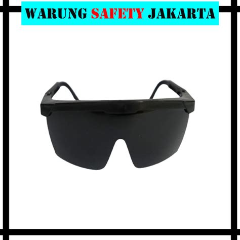 Kacamata Las Hitam Google Safety Hitam Smoke Pelindung Debu Las Gerinda