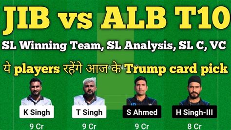 Jib Vs Alb Dream Prediction Jib Vs Alb Player Stats Jib Vs Alb T