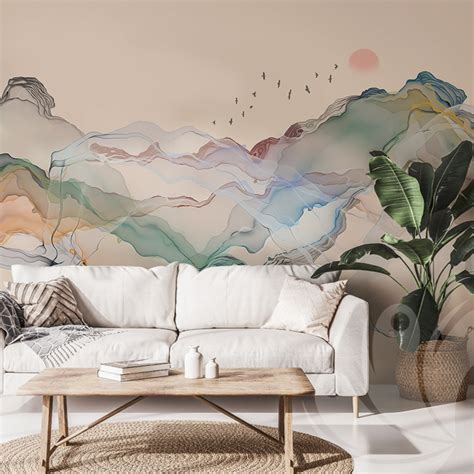 Mountains Abstract Wallpaper Wall Decals Wall Graphics Toronto