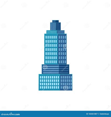 Vector Flat Cartoon Office Building Center Stock Vector - Illustration of exterior, metropolis ...