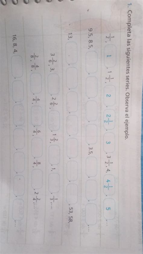 Trimestre 3 1 Completa Las Siguientes Series Observa El Ejemplo 5 11