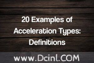 20 Examples of Acceleration Types: Definitions and Analysis