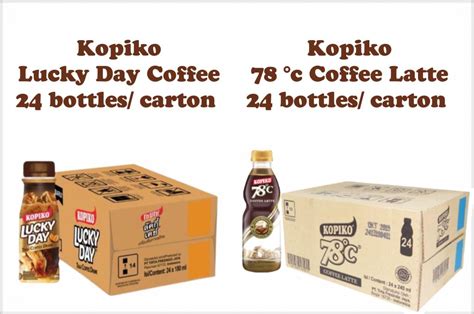 Kopiko Ready To Drink Coffee LUCKY DAY 78C 24bottles Carton HALAL