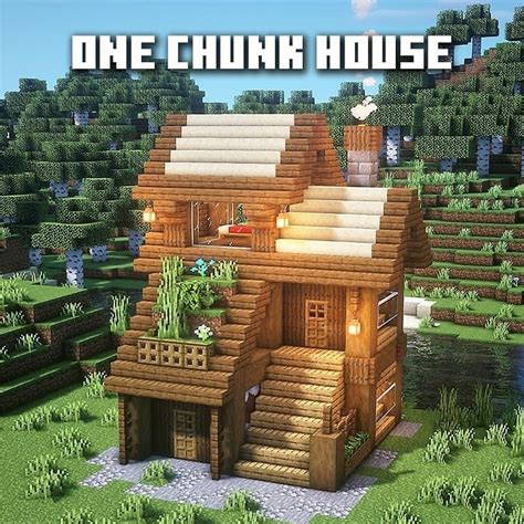 An Image Of A Wooden House In Minecraft