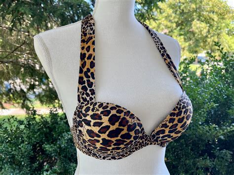 Victoria Secret Push Up Leopard Print Bikini Y2k Etsy