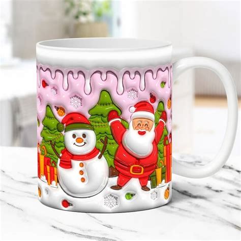 3d Christmas Ceramic Mug Christmas Mug Santa Claus Mugs Snowman Mug Creative Space 3d Design