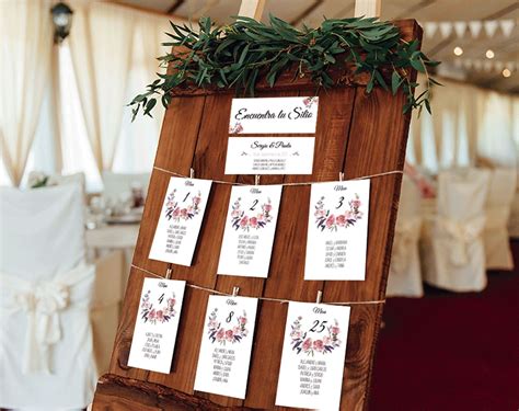 Seating Plan Imprimible Para Boda Sweet Emotion Plantilla PDF