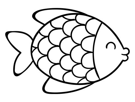 A Black And White Drawing Of A Fish