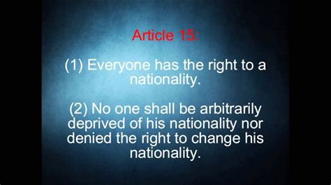 Udhr Universal Declaration Of Human Rights Article 15 Youtube