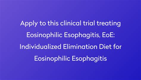 Individualized Elimination Diet For Eosinophilic Esophagitis Clinical Trial 2024 Power