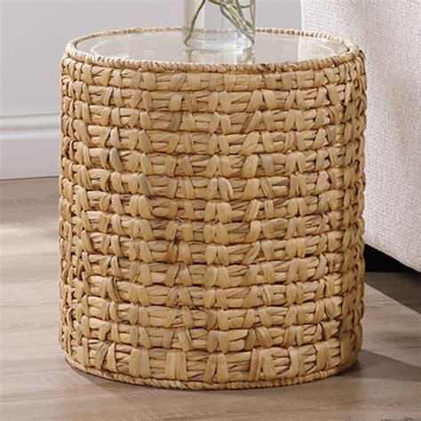 Core Living Belma Water Hyacinth Side Table Temple Webster