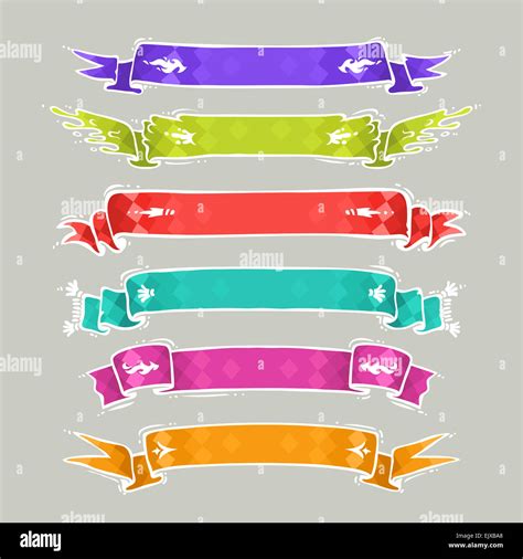 Cartoon Ribbons Set2 Stock Photo Alamy