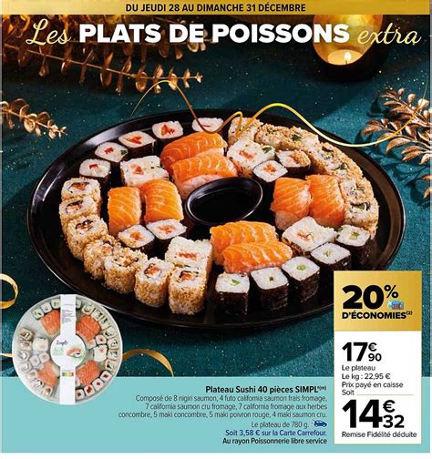 Promo Plateau Sushi Pi Ces Simpl Chez Carrefour Icatalogue Fr