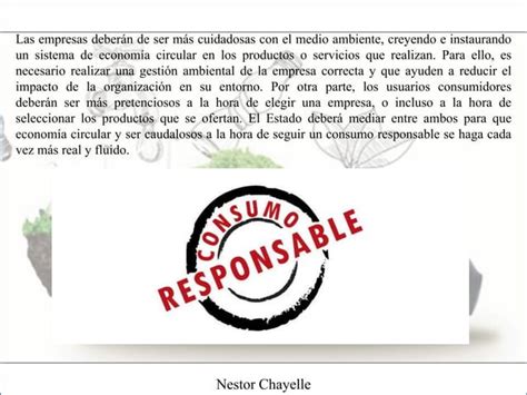 Nestor Chayelle Qu Es El Consumo Responsable Parte I Ppt