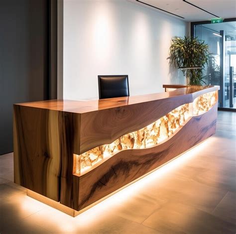 Custom Antique Reception Desk with LED Lights - Personalize Your ...