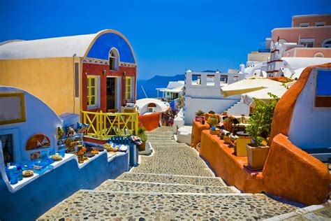 Download Greece Santorini Colorful Bright Man Made House 4k Ultra HD ...