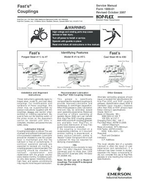 Fillable Online Fast S Service Manual Couplings Form Fax Email