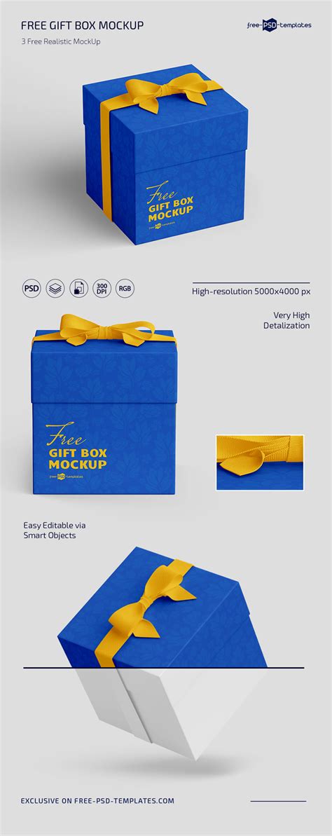 Free Gift Box Mockup Set Free PSD Templates