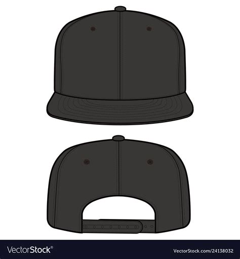 Snapback cap fashion flat mockup design Royalty Free Vector