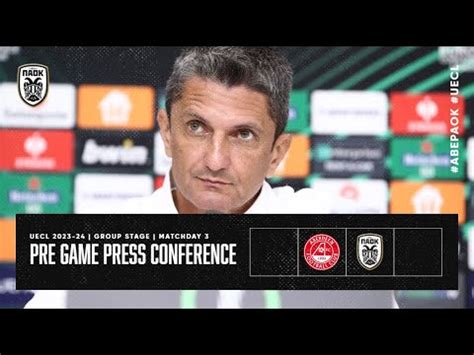 Pregame Press Conference Aberdeen FC Vs PAOK FC Live PAOK TV YouTube