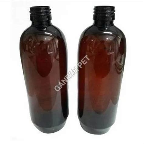 Brown 500 ML Round Pharma PET Bottle For Pharmaceutical Screw Cap At