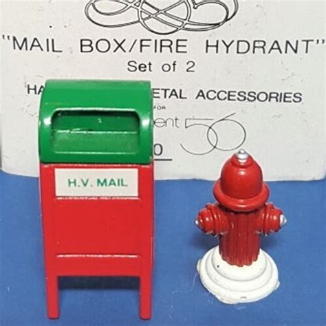 Department 56 Mail Box And Fire Hydrant Original Etsy