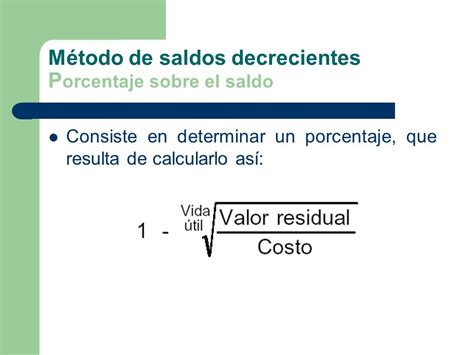 Depreciaci N Depreciacion M Todos De Depreciacion Se Escoge Con Base