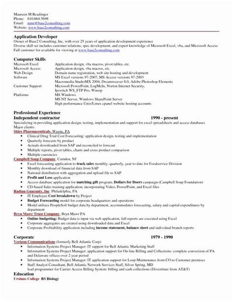 Advanced Excel Skills Resume Letter Example Template