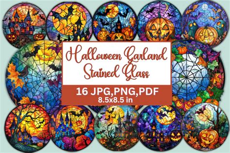 Halloween Garland Stained Glass Graphic By Tshirtado Creative Fabrica