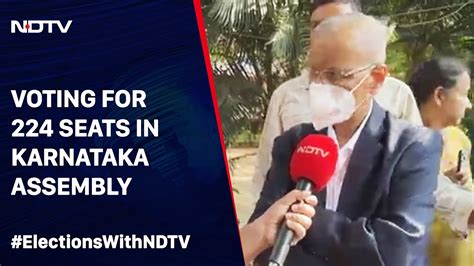 Watch Infosys Founder Narayana Murthy Among Early Voters In Karnataka Youtube